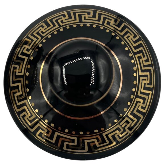 24kt Gold Kratimenos Teapot Black Made In Greece 7” Tall - Picture 8 of 10